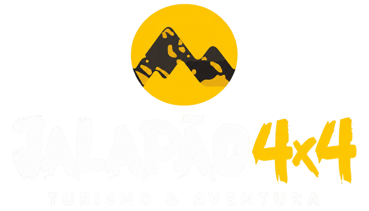 Logo Jalapão 4x4 Turismo e Aventura Negativa para Fundos Escuros